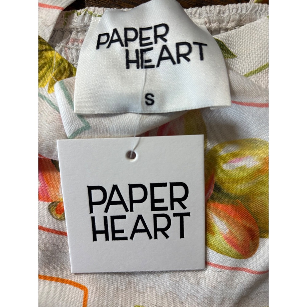 Paper Heart Fruit Print Maxi Dress White Citrus Tropical TPH93531 Small NWT - Picture 6 of 15